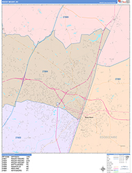 Rocky Mount Wall Map Color Cast Style 2026